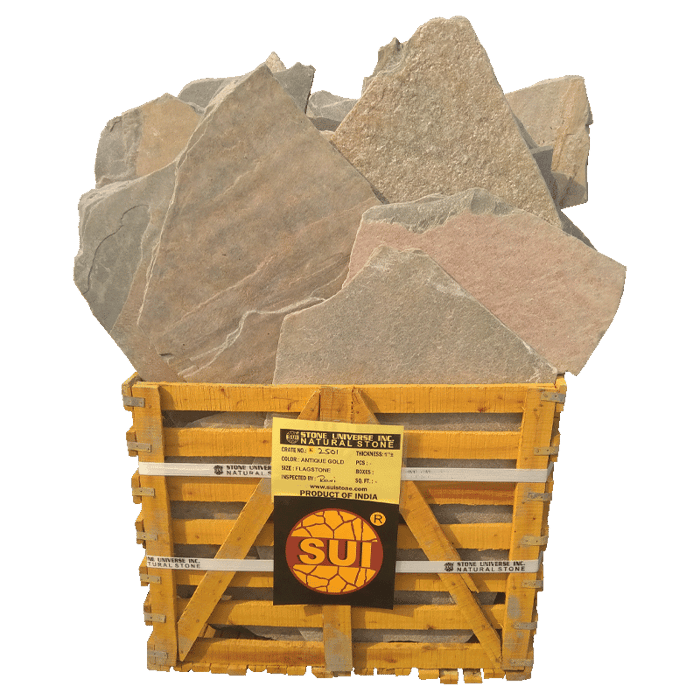 Antique Gold Flagstone — bulk natural stone available at Behrens Landscape Material & Supply in Deer Park, IL