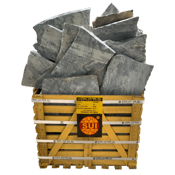 Ebony Black Flagstone — bulk natural stone available at Behrens Landscape Material & Supply in Deer Park, IL
