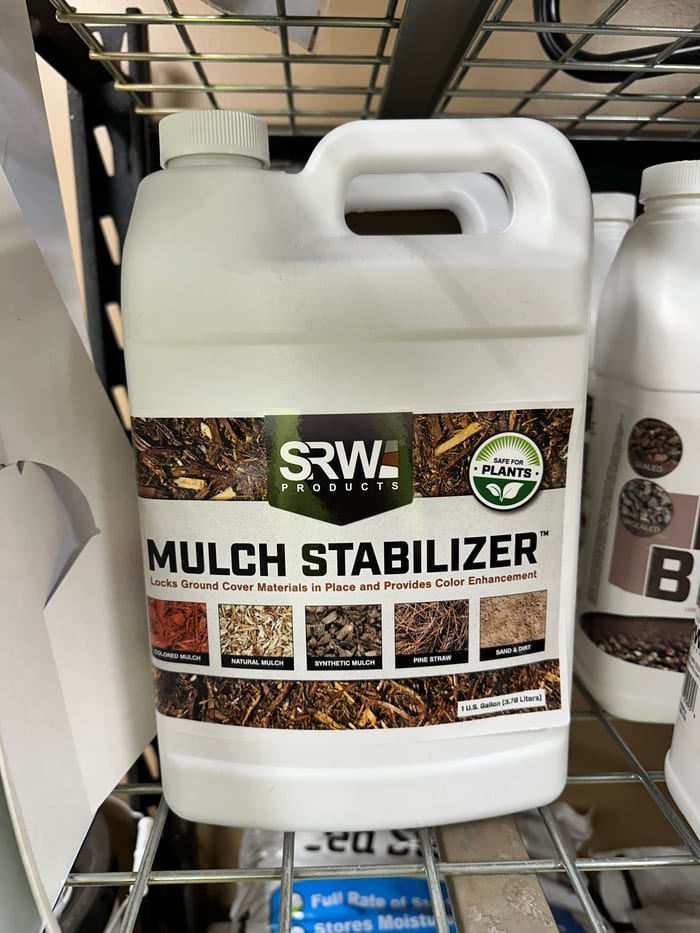 Mulch Stabilizer 1 Gallon — bulk mulch available at Behrens Landscape Material & Supply in Deer Park, IL