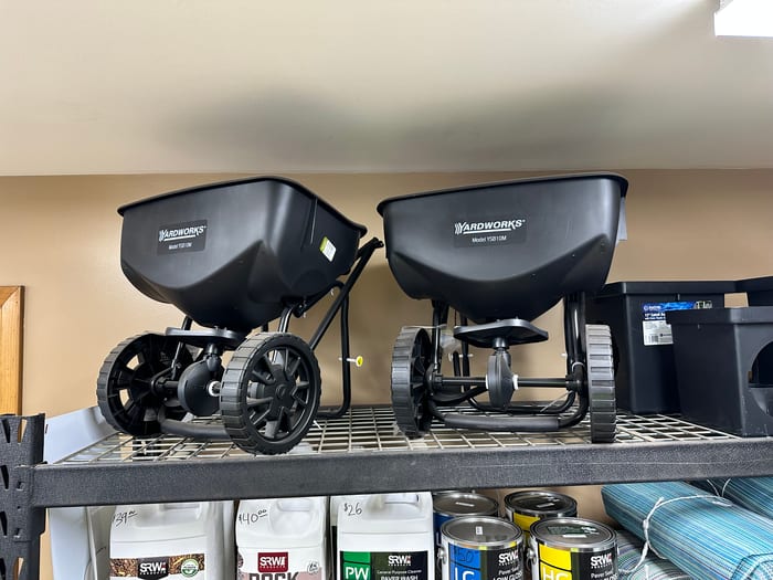 Broadcast Spreader — bulk tools available at Behrens Landscape Material & Supply in Deer Park, IL