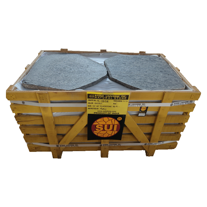 Basalt Stepping Stones — bulk natural stone at Behrens Landscape Material & Supply, Deer Park IL