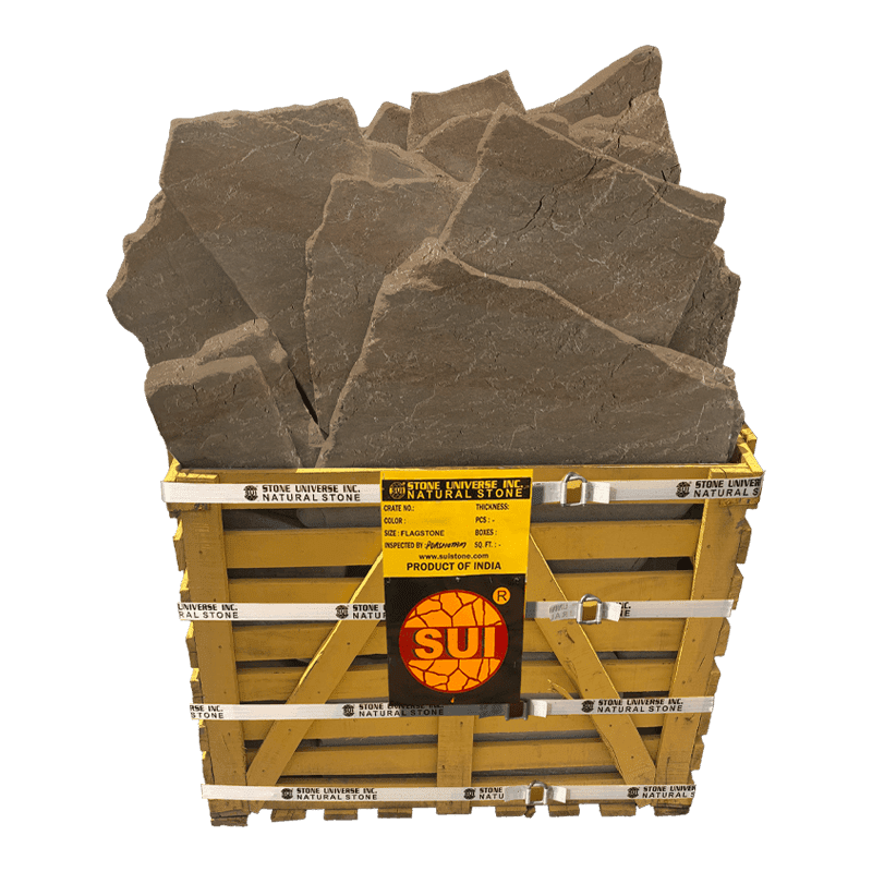 Buff Flagstone — bulk natural stone at Behrens Landscape Material & Supply, Deer Park IL