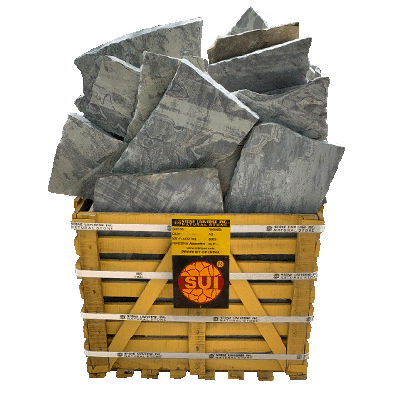 Ebony Black Flagstone — bulk natural stone at Behrens Landscape Material & Supply, Deer Park IL