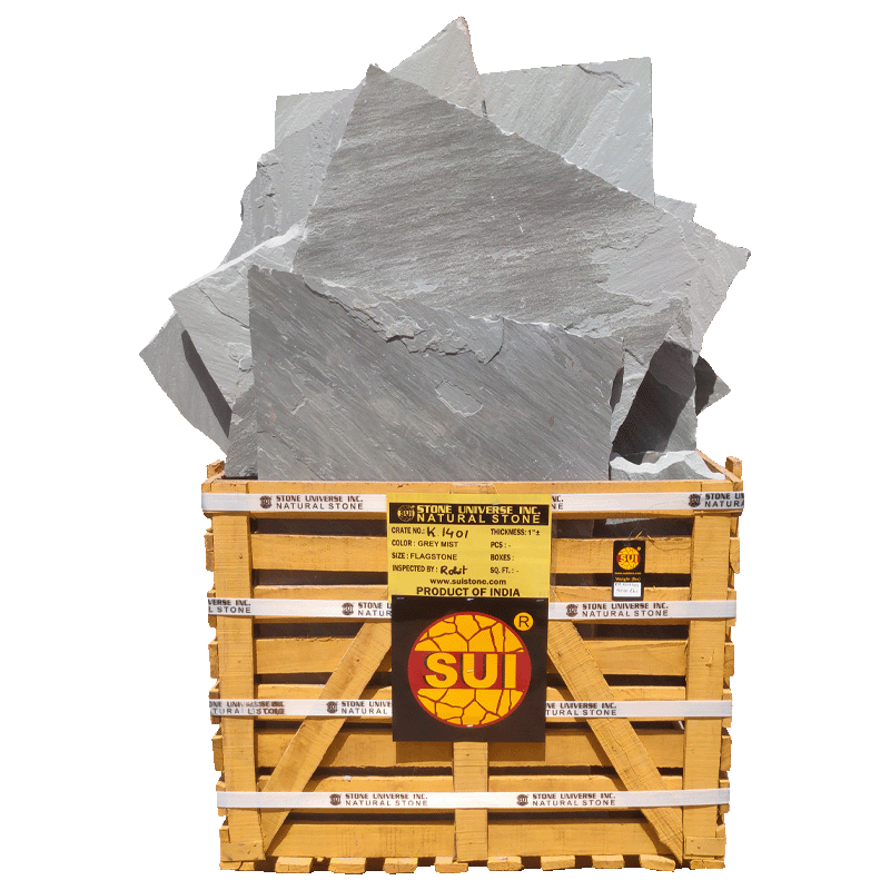 Grey Mist Flagstone — bulk natural stone at Behrens Landscape Material & Supply, Deer Park IL
