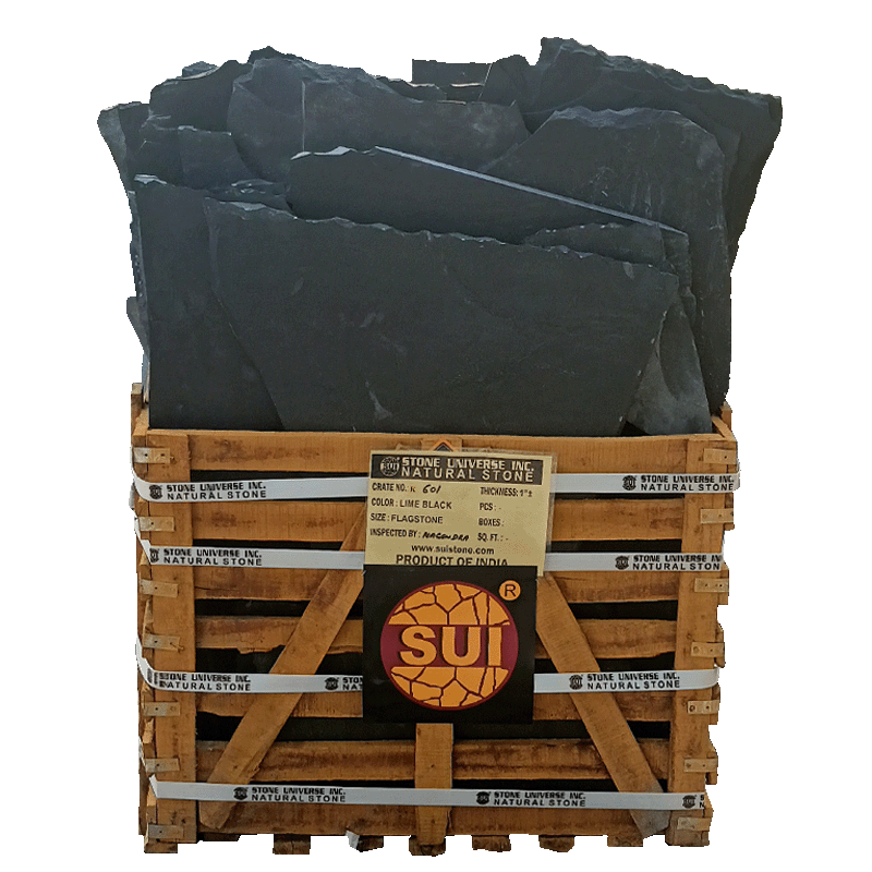 Lime Black Flagstone — bulk natural stone at Behrens Landscape Material & Supply, Deer Park IL